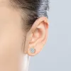 스터드 이어링 anziw 5mm round cut d 컬러 moissanite for 여자 여자 스털링 실버 꽃 보석 선물