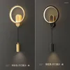 Wall Lamps Mounted Lamp Modern Style Marble Frosting Bathroom Vanity Deco Led Candles Switch Glass Sconces