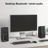 Kombinationshögtalare Desktop Bluetooth Audio Multi-Light Effect Cool Computer Speaker 4 Enhet Dual Membran