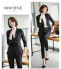 Zweiteilige Hosen für Damen, modisch, grauer Blazer, Damenanzüge mit Hose und Jacke, Sets für Bürodamen, Arbeitskleidung, einheitliche OL-Stile
