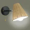 Lampes murales Retro Rattan Light Light Gamique réglable avec interrupteur de cordon de traction E27 Éclairage pour la salle de bain du couloir pour la salle de bain