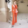 Women's Two Piece Pants Fashion Blazer Women Business Suits Pant And Jacket Sets Office Ladies Pantsuits Work Uniform White Patchwork OL