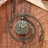 Pocket Watches Double Horse Vintage Bronze Retro Mechanical Skeleton Hollow Pendant Necklace Chain Hand Wind