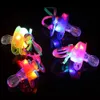 1PCS Colorful Night Light LED Pacifier Soft Light Up Toy Necklace Whistle Nipple Pacifier Led Light Glowing Flashin