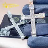 Collier Moissanite, bijoux à la mode, pendentifs, breloques, croix en diamant, en argent Sterling 925, Vvs Moissanite