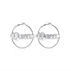 Stud New Simple Big Hyperbole Circulaire Personnalisé Lettre Hoop Boucles D'oreilles Pour Les Femmes De Mode Creux Rond Bijoux Cadeau J230529