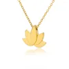 Kettingen Minimalistische lotus ketting voor vrouwen roestvrij staal Gold vergulde luxe kettingbruiloft sieraden geschenken Onverkoop