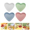 Dinnerware Sets 4 Pcs Love Plate Plastic Plates Snack Fruit Serving Tray Dessert Bowl Camping Dish