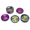 Smoking pipe New side four hole zinc alloy cigarette grinder with missing corners, transparent and dazzling colored metal cigarette set