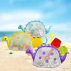 Andra väskor Mesh Beach Bag For Kids Dinosaur Sea Shell Bag For Vacation Seaside Sea Shell Swimming Toys Organizer Bag