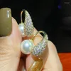 Серьги с шпилькой 2023 Женские алмазные украшенные алмазные капли из изогнутого жемчуга с модным изношенным до и после