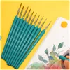 11 pièces/ensemble crochet ligne stylo pour aquarelle peinture à l'huile Extra Fine doux loup cheveux main brosse Gouache acrylique Nail Art dessin