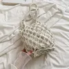 Andere Taschen Sommer Stroh Eimer Taschen für Frauen Strand Umhängetaschen Rattan gewebte Handtaschen Urlaub Einkaufstaschen
