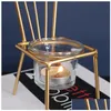 Candelabros de hierro Silla en forma de titular Ins Boda Romántica Soporte de mesa Accesorios Tealight Negro Oro Decoración del hogar Entrega de la gota Gard Dhjs8