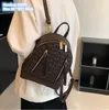 wholesale ladies shoulder bag 2 colors simple Joker contrast leather fashion backpack street popular double zipper leisure backpacks compact printed handbag 2127