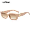 Modne okulary przeciwsłoneczne luksusowe marka na świeżym powietrzu letnie Hooban Cat Eye Women V okulary przeciwsłoneczne dla kobiet klasyczne prostokątne odcienie Uv400