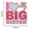 Maxora I Love My Big Brother Sister Baby 1st Polyresin Glitter Kerstboomornament Gepersonaliseerde geschenken voor feestvakantie huisdecoratie