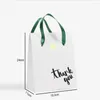 Present Wrap 10st Present Box för Candy Biscuit Cookies Packaging Handle Papperspåsar Kraftväska med