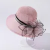 Chapeaux à large bord femmes chapeau mariée mariage thé été chapeau de soleil motif léopard seau noir