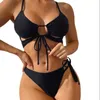 سباحة ارتداء ملابس السباحة النسائية 2023 New Bikini Strap Hollow تجمع ملابس السباحة AA230529