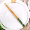 Chopsticks 1pairs Natural Bambu återanvändbar traditionell handgjorda kinesiska klassiska sushi -köksverktyg 24 cm potten