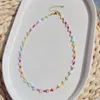 Collar de cuentas con cadenas, figura en forma de corazón, moda minimalista, versátil, tejido a mano, bohemio, ajustable, pulsera de cuentas de arroz