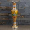 Vaser europeiska retro kreativa klassiska slott zinklegering emalj vas metall hantverk hem dekoration ornament