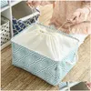 Storage Boxes Bins Cube Canvas Fabric Basket Clothes Folding Box For Nursery Underwear Toy Organizer Laundry With Handle Drop Deli Dht6M