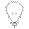 Collier boucles d'oreilles ensemble Funmode Style ethnique européen et américain Zircon robe de mariée bijoux deux pièces FS478