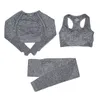 Roupa de ioga 2/3/5pcs ioga Conjunto de treino contínuo Roupas de fitness Sports BRA LEGGINGS LANÇA LONGA ATIVO DE GINAGEM DE GYM