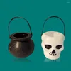 Set di stoviglie 12 pezzi Secchi di plastica Bambini Calderone nero Regalo Streghe all'aperto Secchio porta caramelle di Halloween Bambino