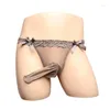 Majaki męskie Sissy Gay Elephant Trunk Trunk Thong Briefs Metties