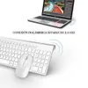 Combos Russian Version 2.4G Clavier et souris sans fil, ergonomie, pleine grandeur, interface USB, Highen Fashion Siery White
