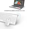 Combos Versión Rusa 2.4g Teclado Y Ratón Inalámbricos, Ergonomía, Tamaño Completo Portátil, Interfaz USB, Moda De Alta Gama Siery White