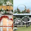 Fleurs décoratives plaqué or brillant rond support de fleur arc de mariage accessoires étagère fête d'anniversaire ballon toile de fond décor cercle fer forgé