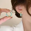 Dange oorbellen Koreaanse mode Simple Classic Metal Style Drop Glaze Round Ring Ear Buckle dames geschenk banket sieraden 2023