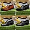 Designers Shoes Luxurious Men Loafers Genuine Leather Brown black Double G Mens Casual Dress Shoes Wedding Shoes with box 38-46