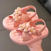 Sandalen zomer kleine meisjes sandaal nieuwe bloem simple schattige roze kinderen mode sandalen peuter baby zachte casual school kinderschoenen r230529
