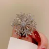 Brooches Snowflake Brooch For Women Designed Lapel Pins Rotatable Luxury Jewelry Shiny Zircon Pin Party Dress Suit Accessories Gift