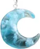 Lumineux Blue Moon Transparent Pendentif Collier Personnalisé Cadeaux D'anniversaire Pour Maman Soeurs Amoureux Résine Bijoux En Gros