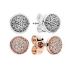 Stud Sparkling Pave Discörhängen för Pandora Real Sterling Sier Hip Hop Designer Earring Set smycken Kvinnor Män flickvän gåva med DHZWP