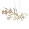 Lustres Designer Lustre En Céramique Lumière Ginkgo Feuilles Décor À La Maison Créatif Pour Magasin De Vêtements El Hall