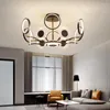 Ljuskronor modernt led tak för heminredning svart klassiskt vardagsrumsstudie matbord interiör belysning hängslampor