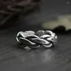 Bagues de grappe Argent 925 Bijoux Tissé à la main Bague thaïlandaise Sculpture de mode féminine Fête en forme de poisson 7.50