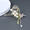 Otro 2023 Elegante pinza de pelo de mariposa para mujer Flores Pinzas de pelo de borla de metal Horquillas de pelo largas Horquillas de pelo