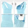 Eine Schulter Mesh Slim Fit Kleid Bodycon Kleider Frauen 2023 Weiß Plissee Mini Sommer Kleid Vestidos Elegante Club Party kleider