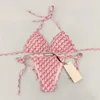 Mix 2 Styles baddräkt klassiker Brown Bikini Set Women Fashion badkläder i Stock Bandage Sexiga baddräkter med Pad Taggar #369