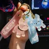 Key ringen mode transparante bulldog charm candy kleur cartoon schattige dieren sleutel ketting tas hanger snuisterij liefhebbers sieraden cadeau g230526