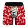Underpants Men's Xmas Boxers Briefs Christmas Panties Hilarious Underwear 3D Snowman Snowflakes Printed Holiday Boxer Shorts