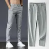 2014 printemps/été pantalon corée du sud décontracté Slim Fit taille élastique classique affaires hommes pantalon noir gris 28-38 P230529